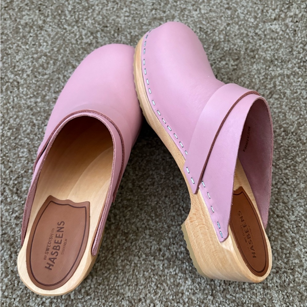 Swedish Hasbeens Pink Clogs for Women